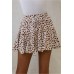 Apricot Printed Ruffled Hem A-Line Mini Skirt
