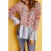 Loose Fit Floral Striped Blouse