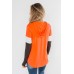 Orange Colorblock Long Sleeve Hoodie