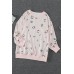 Pink Large Leopard Print Slouchy Sweatshirt